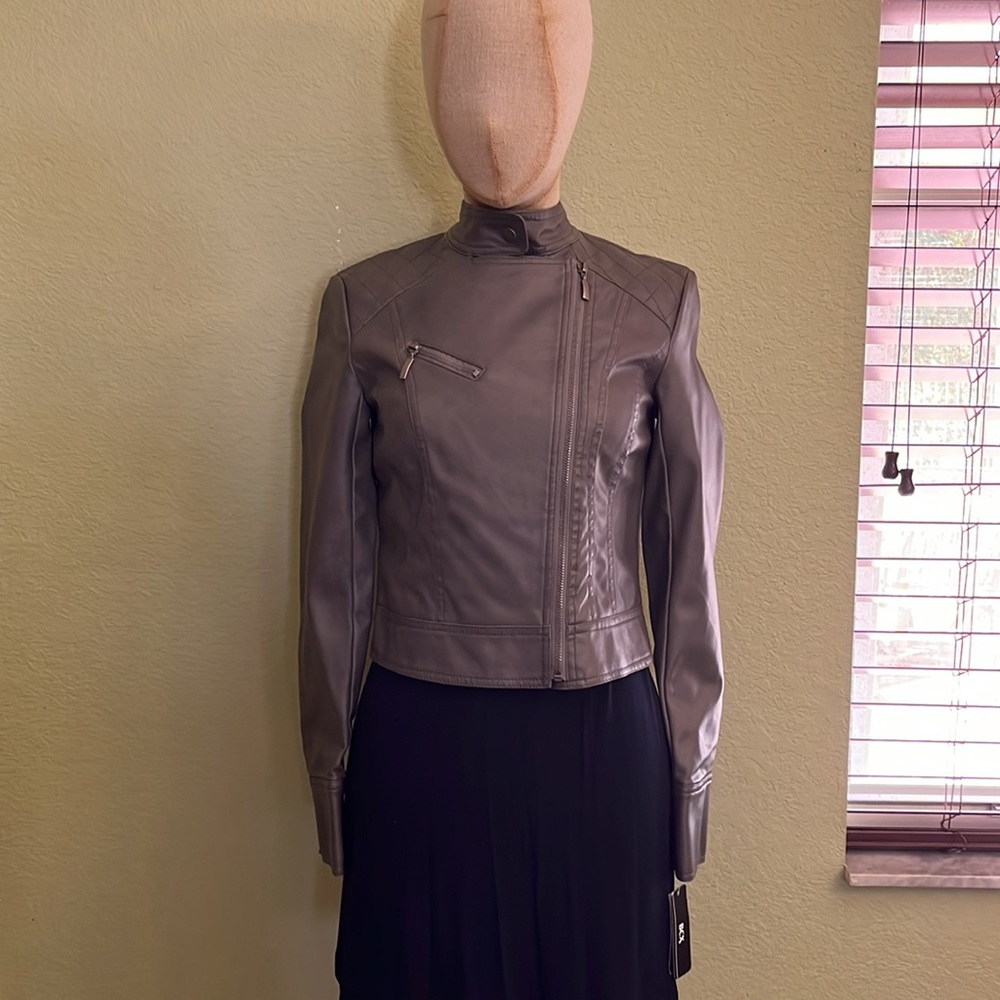 Gray leatherette jacket - Picture 2 of 3